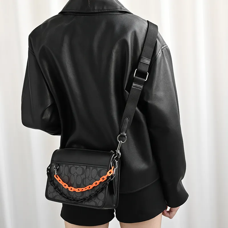 GUYI Acrylic Bag Strap Unisex Orange/Black-14