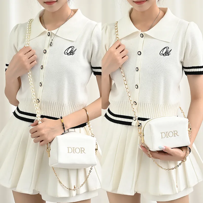 GUYI Metal Bag Accessory Pearl Chain Women's Gold-Tone-46