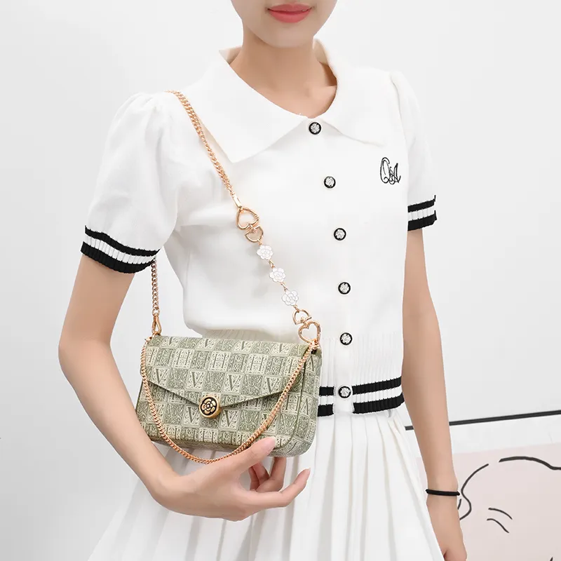 GUYI Metal Bag Accessory Bag Strap Unisex Gold Tone-3