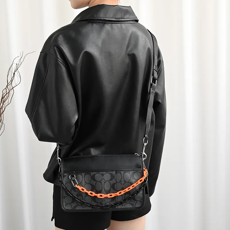 GUYI Acrylic Bag Strap Unisex Orange/Black-13
