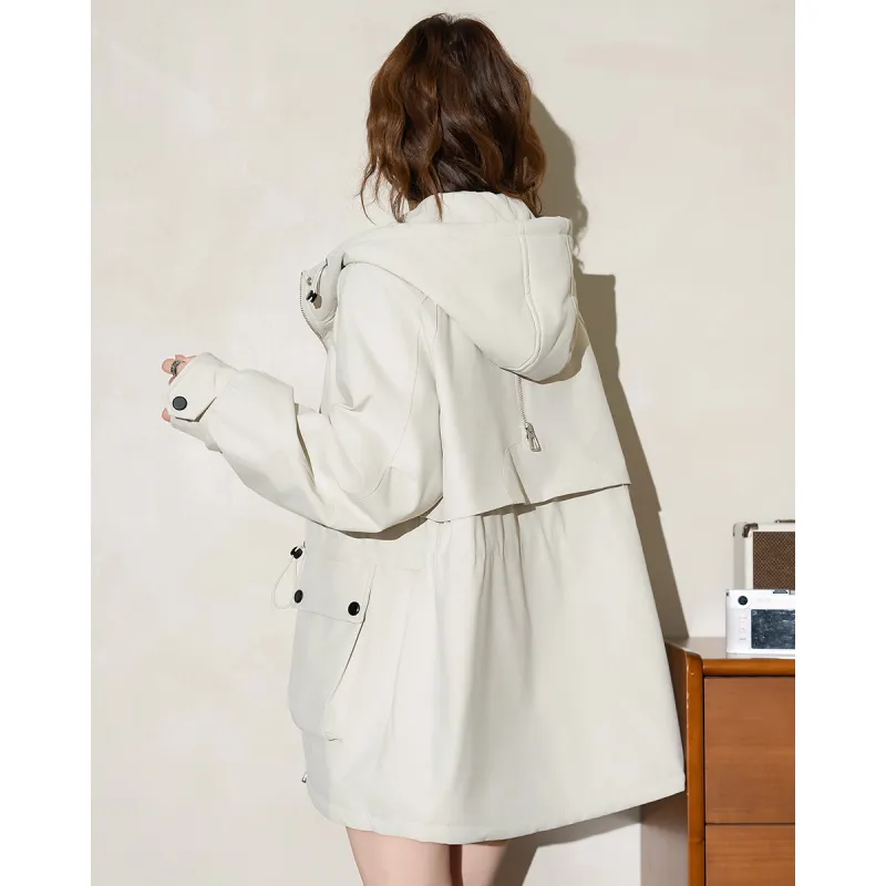 FAWENXIANGZI Puffer Jacket Women's Beige-1