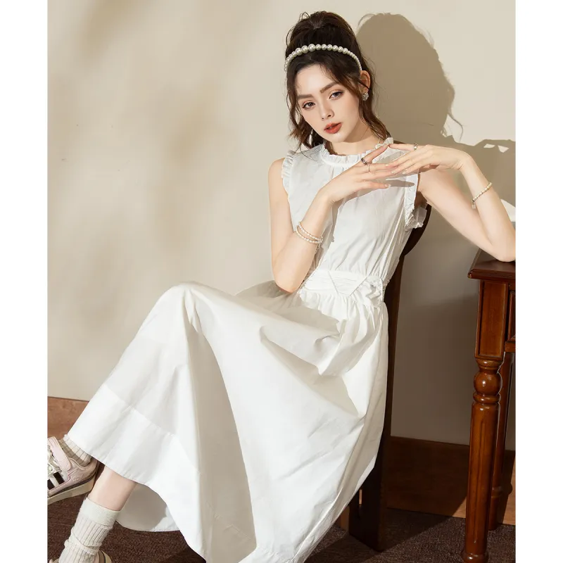 FAWENXIANGZI Summer Sleeveless Dress Straight Women's-4