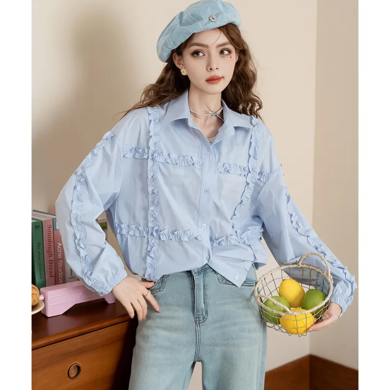 FAWENXIANGZI Spring, Fall Shirt Women's-7