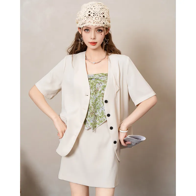 FAWENXIANGZI Two Piece Skirt Sets Women's-4