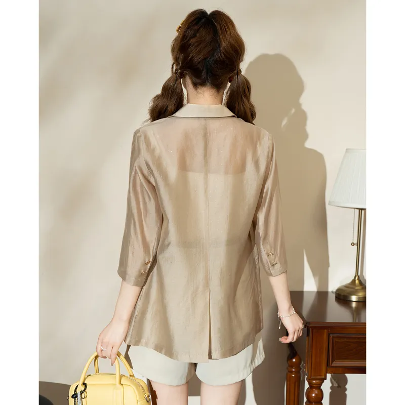 FAWENXIANGZI Summer Business Suit Loose Fit Women's-11