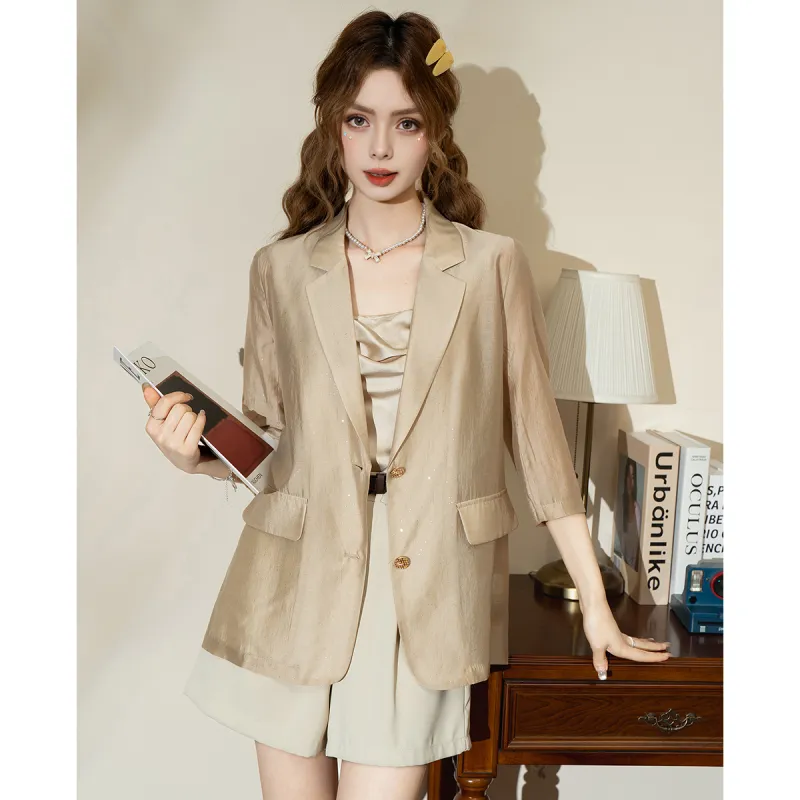 FAWENXIANGZI Summer Business Suit Loose Fit Women's-10