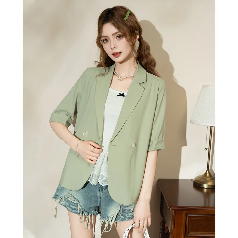 FAWENXIANGZI Summer Business Suit Loose Fit Women's-11