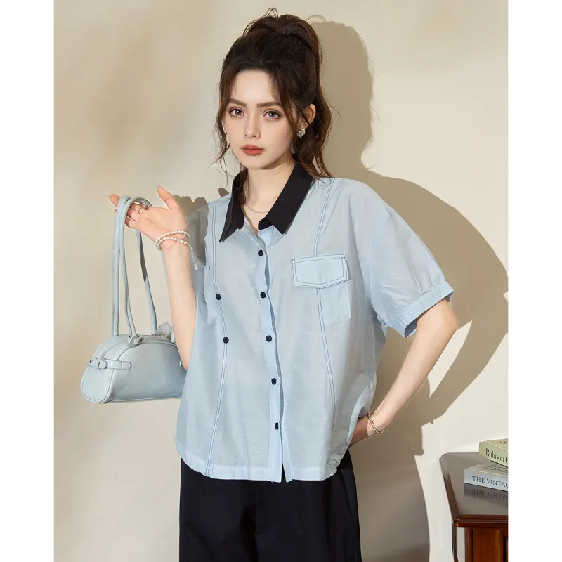 FAWENXIANGZI Shirts Women's-5