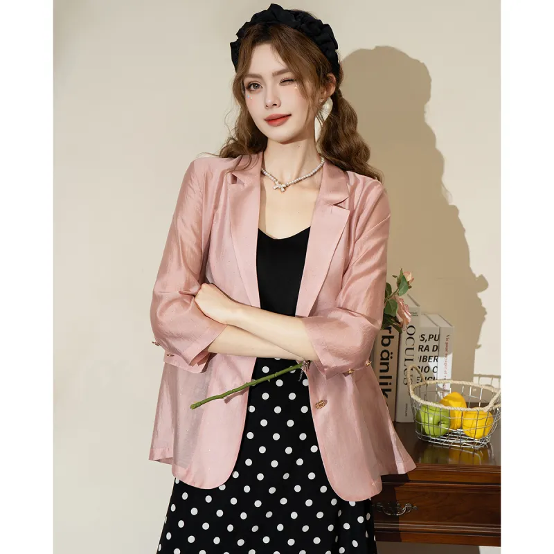 FAWENXIANGZI Summer Business Suit Loose Fit Women's-3