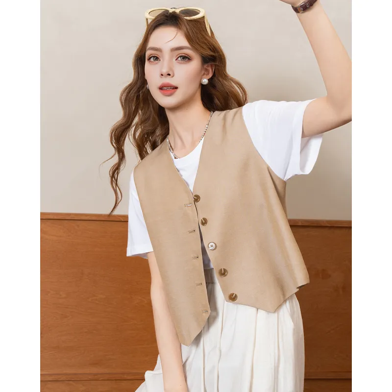 FAWENXIANGZI Vests Women's-7