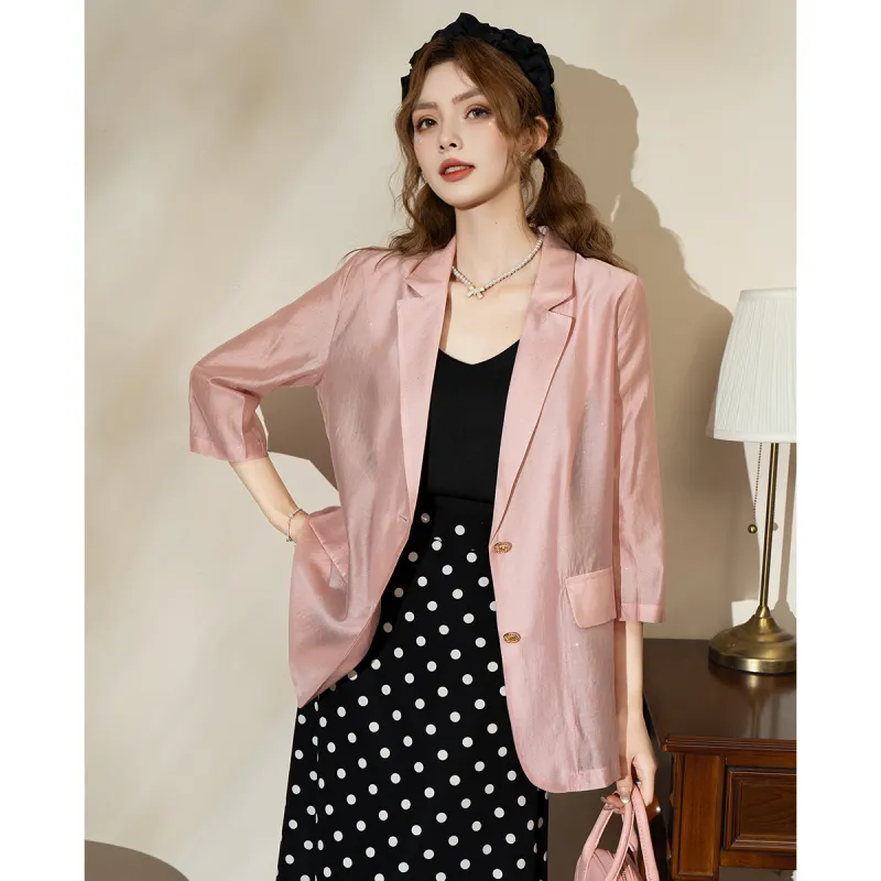 FAWENXIANGZI Summer Business Suit Loose Fit Women's-1