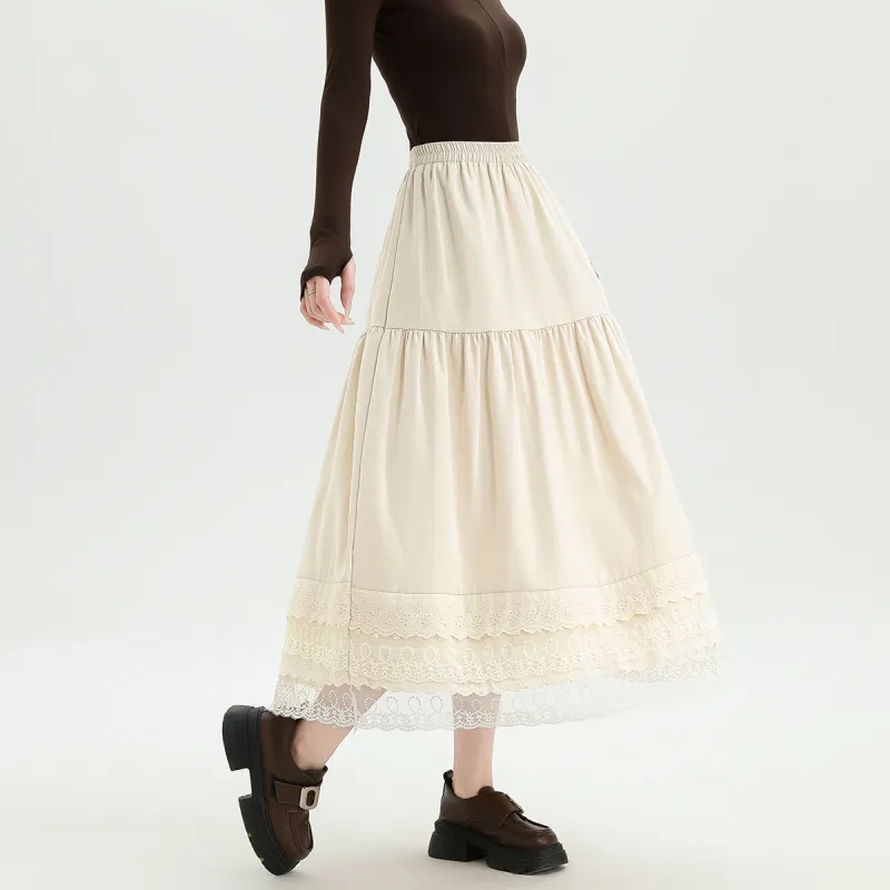 FAWENXIANGZI Casual Long Skirt Women's-14