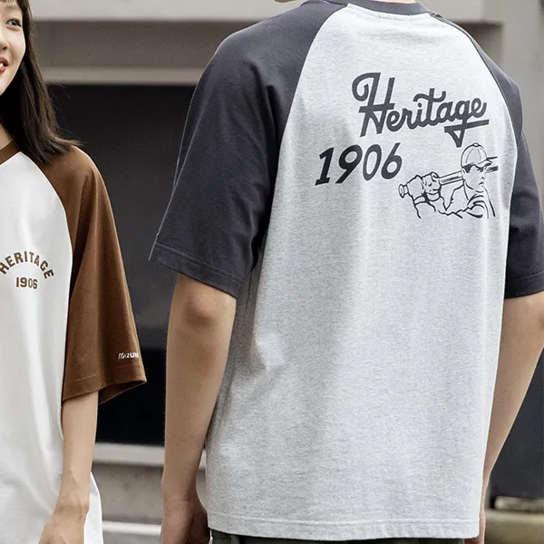 Mizuno HERITAGE Series Raglan Sleeve T Shirt Unisex-5