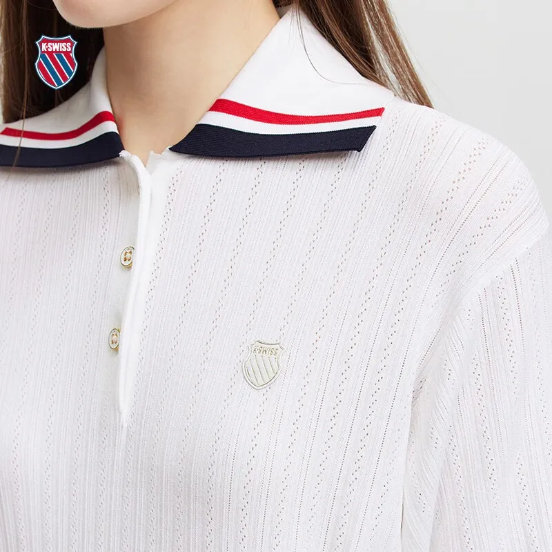 KSWISS Polo Shirt Women's 101 Snow Peak White-3