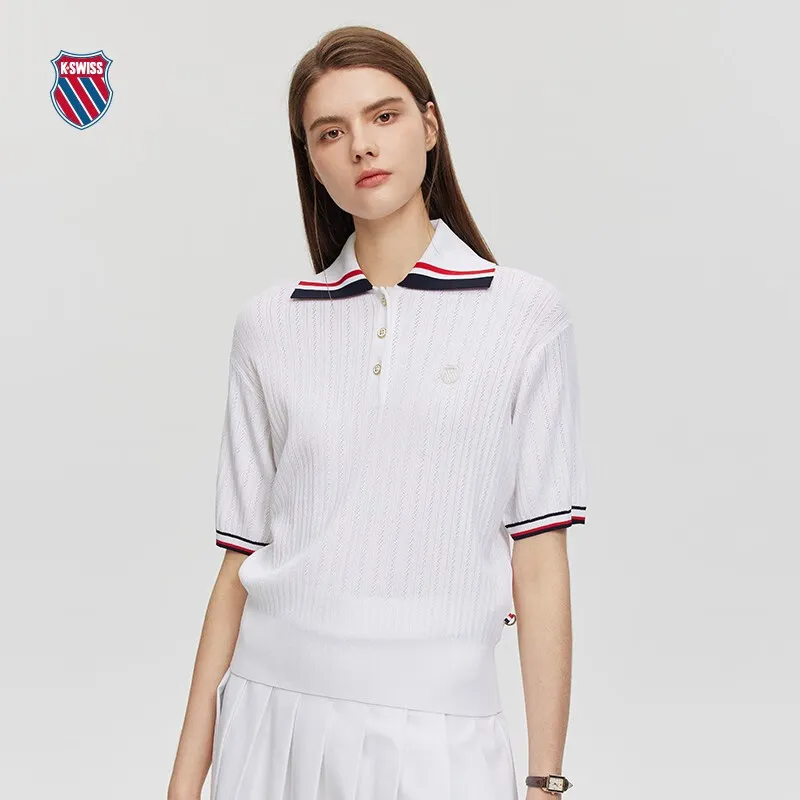 KSWISS Polo Shirt Women's 101 Snow Peak White-1