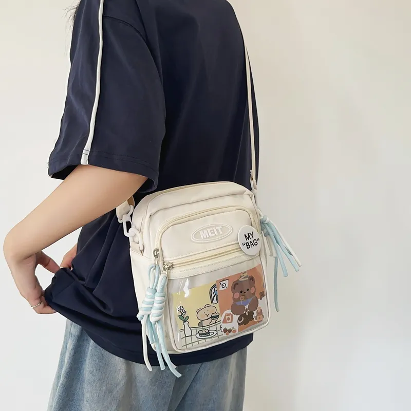 Alcohol Dragon Nylon Fabric Shoulder Bag Crossbody Bag Regular Unisex Black/White/Gray/Yellow/Blue/Purple-13