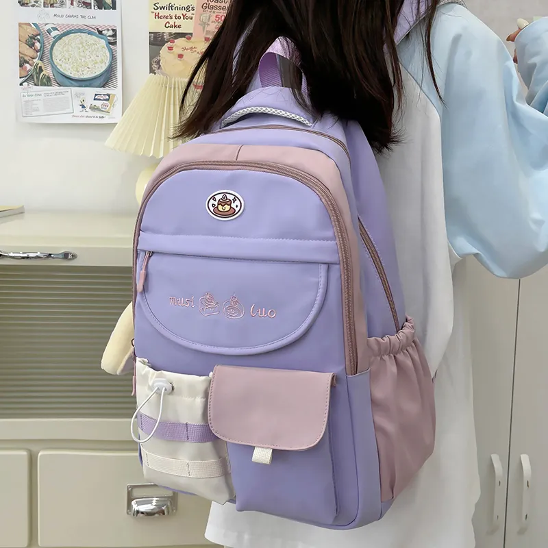 Alcohol Dragon Nylon Backpack Regular Women's Multicolor-8