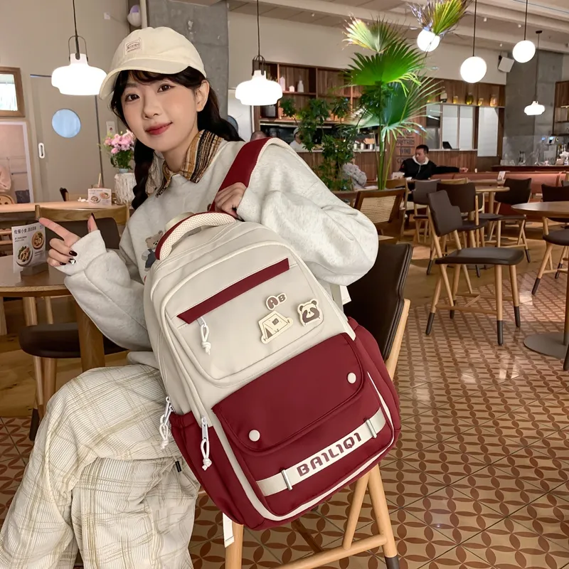 Alcohol Dragon Nylon Backpack Women's Multicolor-27