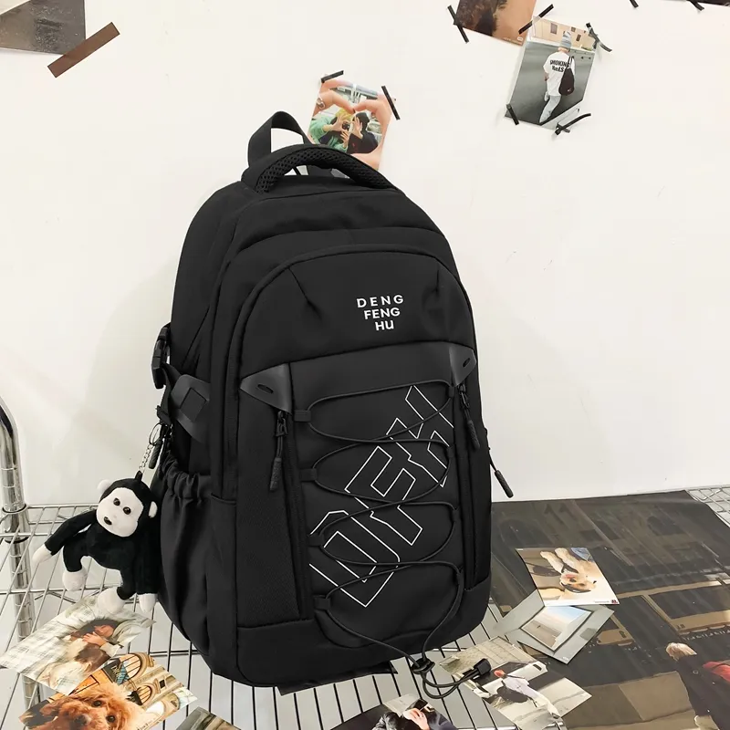 Alcohol Dragon Nylon Backpack Regular Unisex Multicolor-10