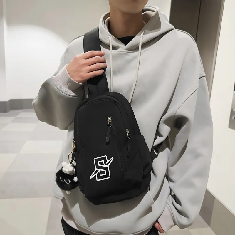 Alcohol Dragon Nylon Sling Bag Regular Unisex Black/Red Blue/White Blue/White Khaki/White Red-26