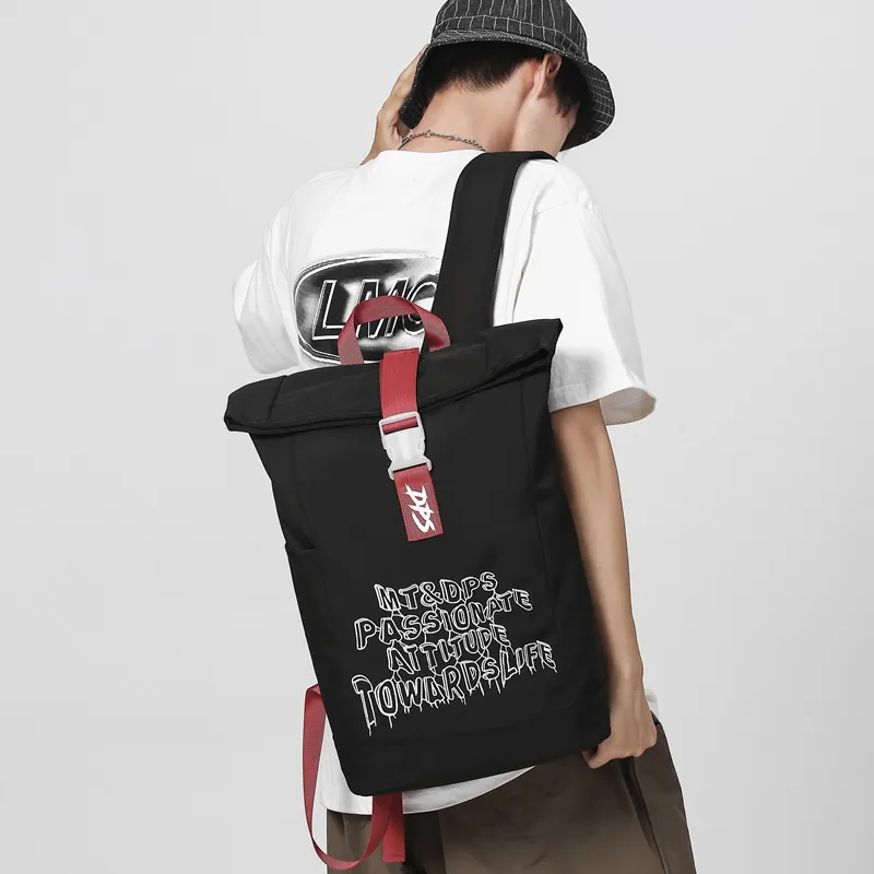 Alcohol Dragon Nylon Backpack Regular Unisex Black/Gray White/Khaki-4