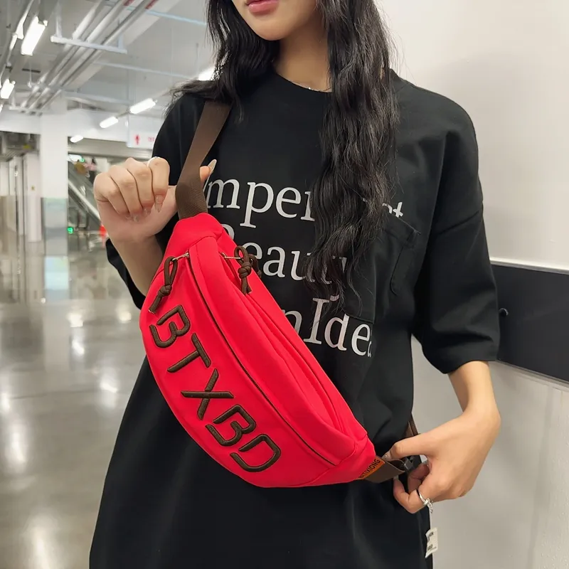 Alcohol Dragon Nylon Fabric Sling Bag Regular Unisex Black/White/Gray/Red/Orange-4