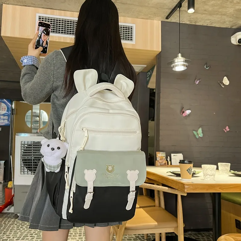 Alcohol Dragon Nylon Backpack Regular Women's Multicolor-3