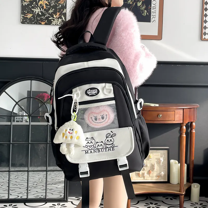 Alcohol Dragon Canvas Backpack Regular Women's Multicolor-1