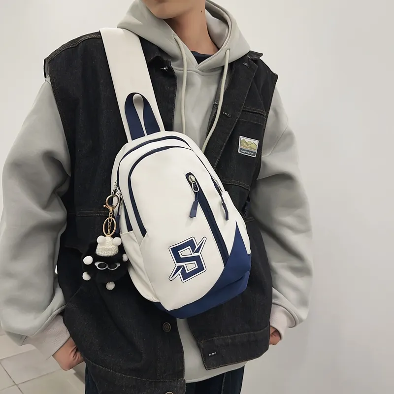 Alcohol Dragon Nylon Sling Bag Regular Unisex Black/Red Blue/White Blue/White Khaki/White Red-10