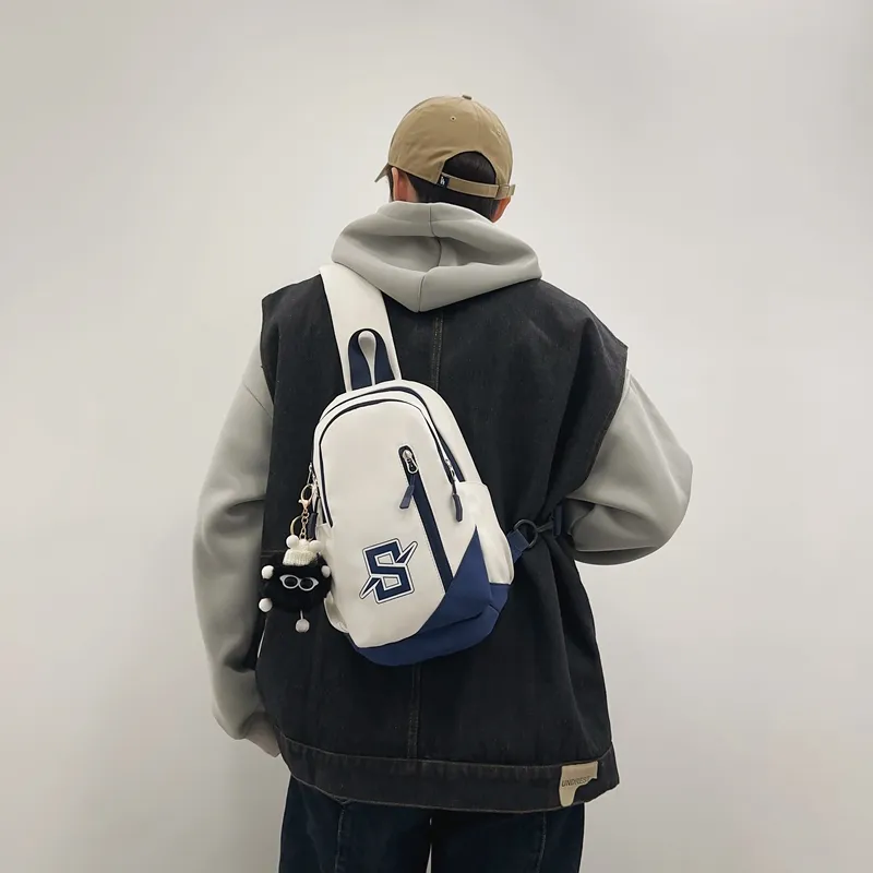 Alcohol Dragon Nylon Sling Bag Regular Unisex Black/Red Blue/White Blue/White Khaki/White Red-12