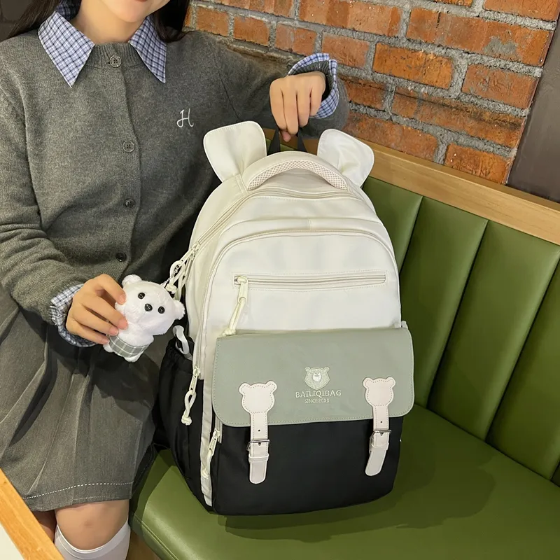 Alcohol Dragon Nylon Backpack Regular Women's Multicolor-7