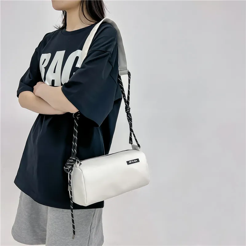 Alcohol Dragon Microfiber Fabric Shoulder Bag Regular Unisex White/Black/Khaki/Green-11