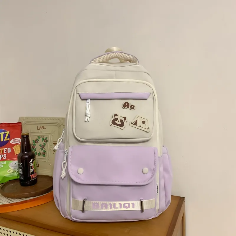 Alcohol Dragon Nylon Backpack Women's Multicolor-11