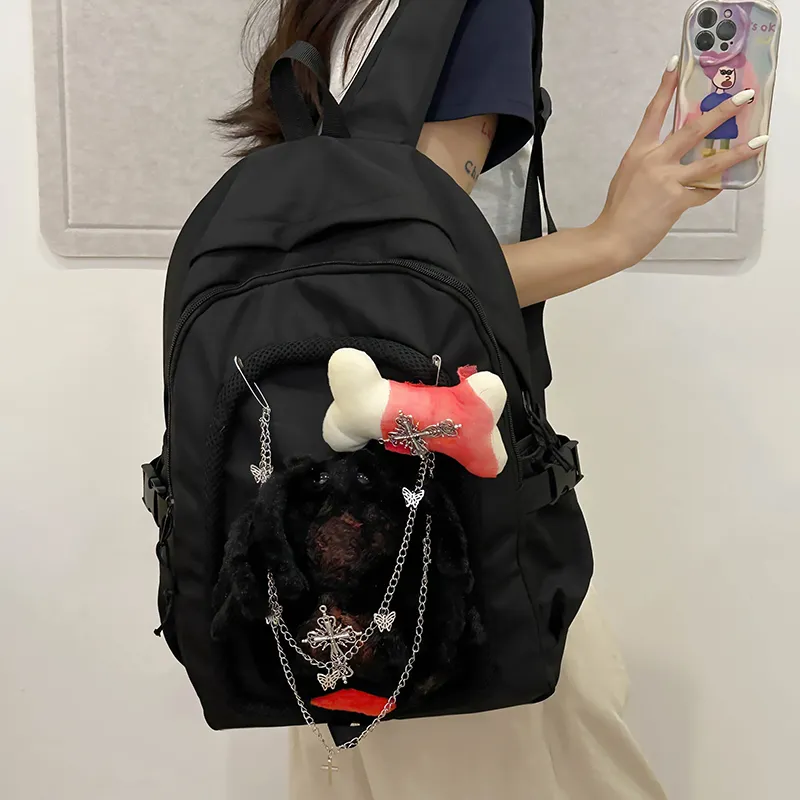 Alcohol Dragon Nylon Backpack Regular Unisex Black-1