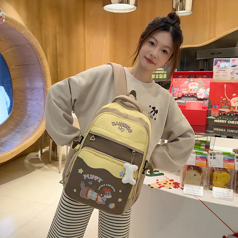 Alcohol Dragon Nylon Backpack Women's Multicolor-5