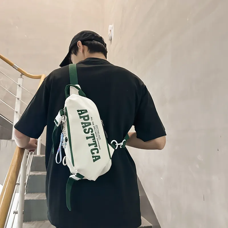 Alcohol Dragon Nylon Sling Bag Regular Unisex White Green/White Red/White Gray/Black-6