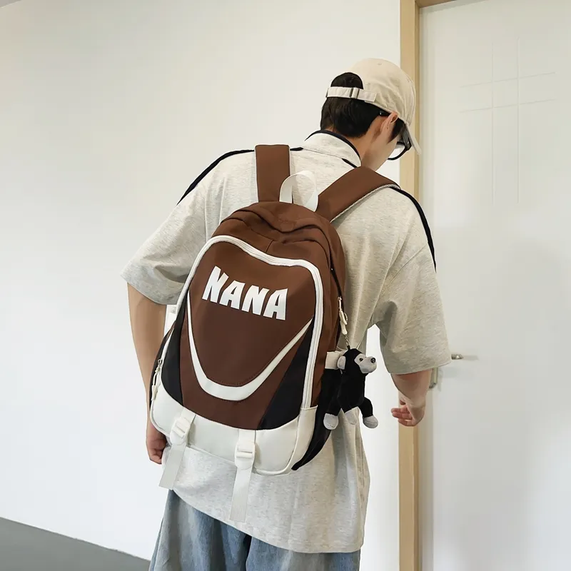 Alcohol Dragon Nylon Backpack Regular Unisex Black/Brown/Red/Blue-3