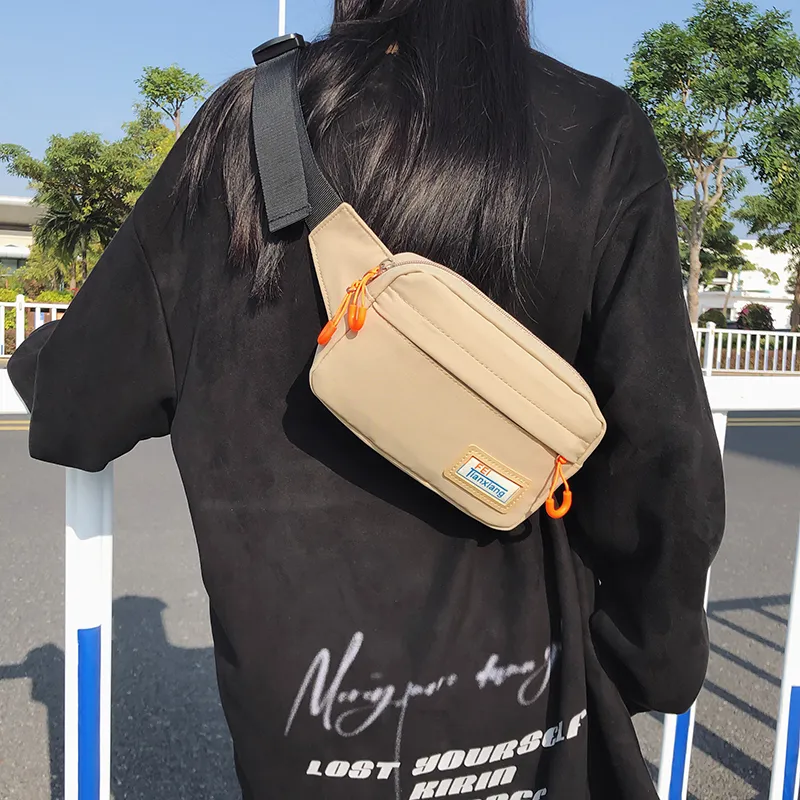 Alcohol Dragon Nylon Sling Bag Regular Unisex White/Brown Black/Khaki-6