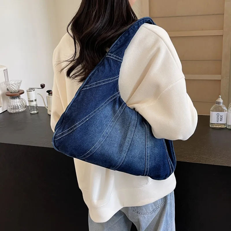 Alcohol Dragon Denim Shoulder Bag Women's Black/Light Blue/Dark Blue/Denim Blue-18