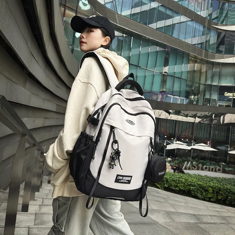 Alcohol Dragon Nylon Backpack Unisex Multicolor-12