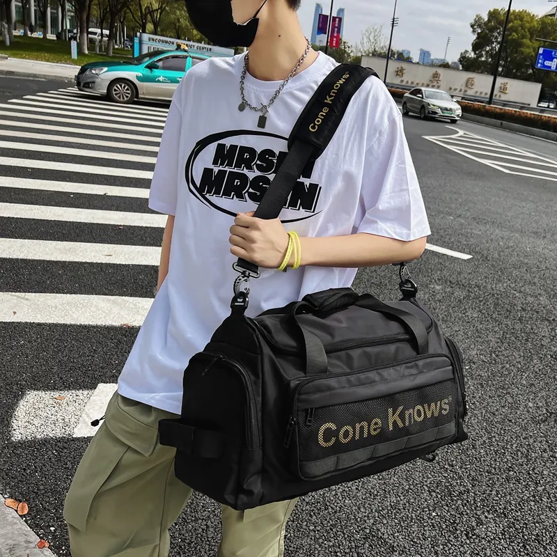Alcohol Dragon Nylon With Mesh Travel Bag Regular Unisex Black/Gray/Green-7