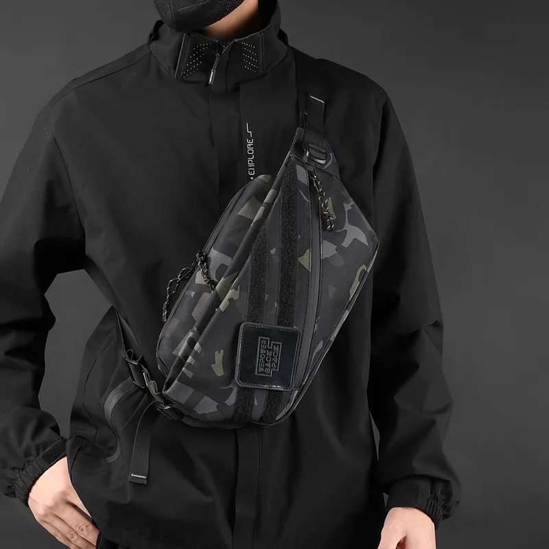 Alcohol Dragon Nylon Fabric Sling Bag Regular Unisex Black/Army Green/Camouflage/Gray/Dark Blue-1
