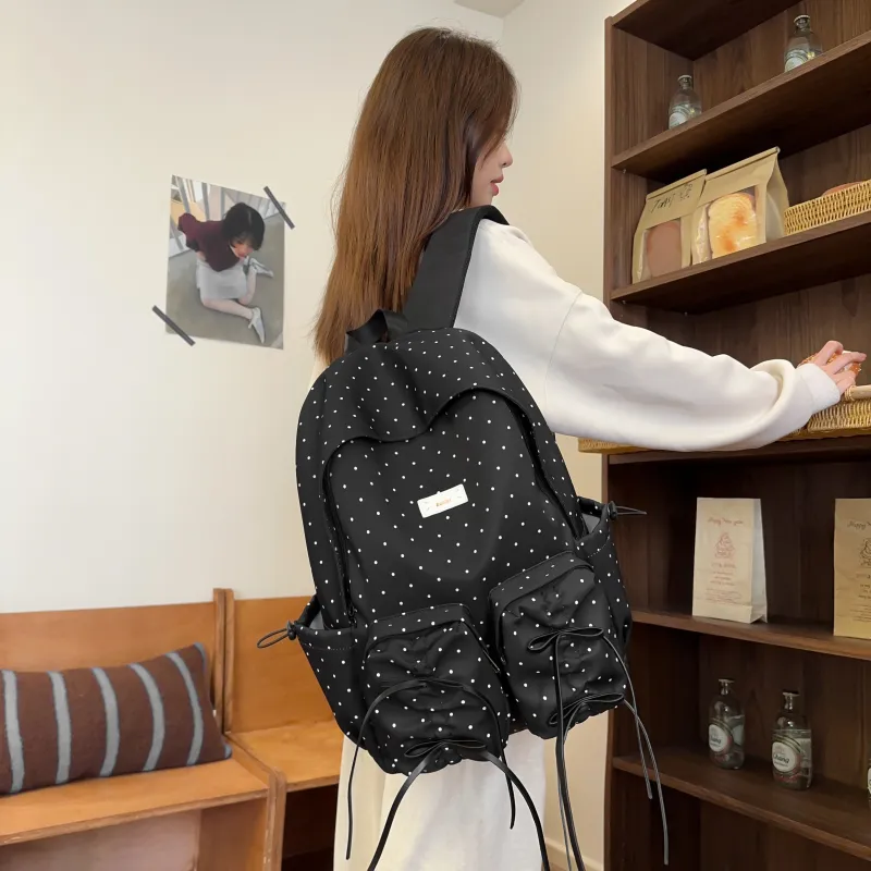 Alcohol Dragon Nylon Backpack Women's Multicolor-5