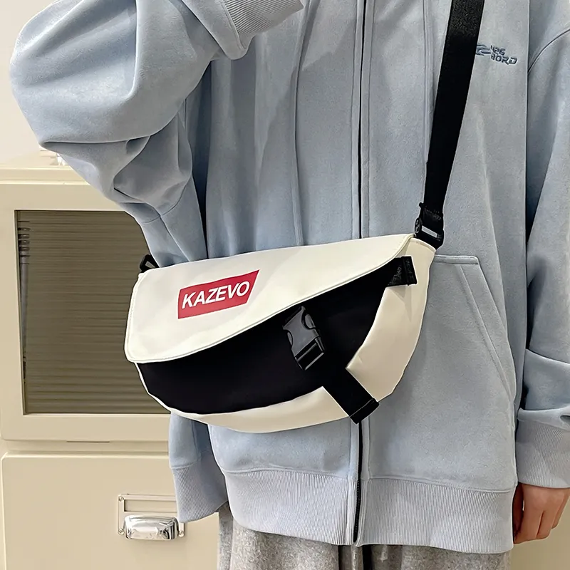 Alcohol Dragon Nylon Shoulder Bag, Crossbody Bag Regular Unisex Gray & Orange/Black & Red/Khaki & White/White & Black-24