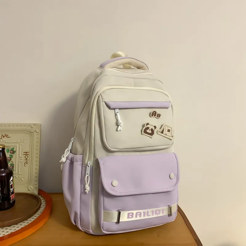 Alcohol Dragon Nylon Backpack Women's Multicolor-10