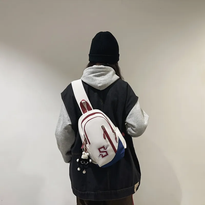 Alcohol Dragon Nylon Sling Bag Regular Unisex Black/Red Blue/White Blue/White Khaki/White Red-20