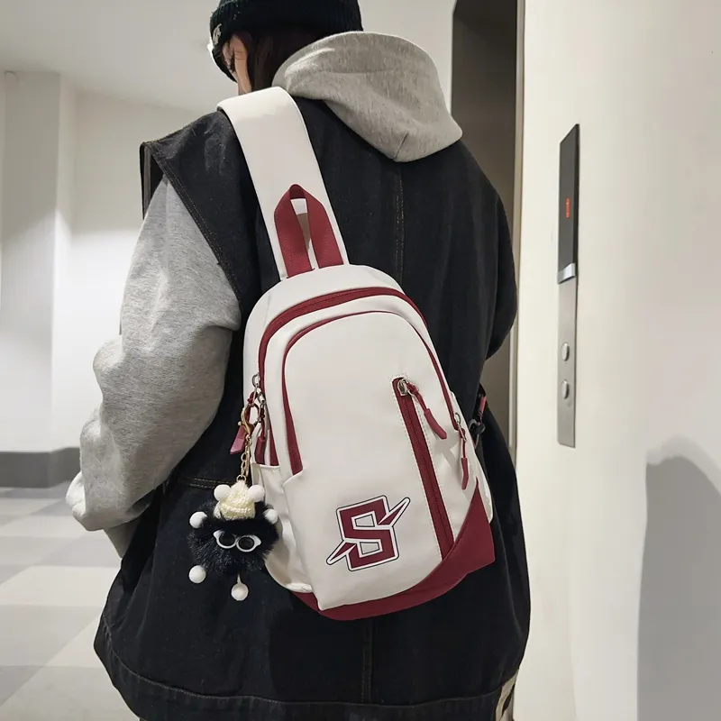 Alcohol Dragon Nylon Sling Bag Regular Unisex Black/Red Blue/White Blue/White Khaki/White Red-4