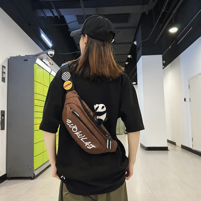 Alcohol Dragon Nylon Sling Bag Regular Unisex Black/Blue/Brown/Green/Khaki-15