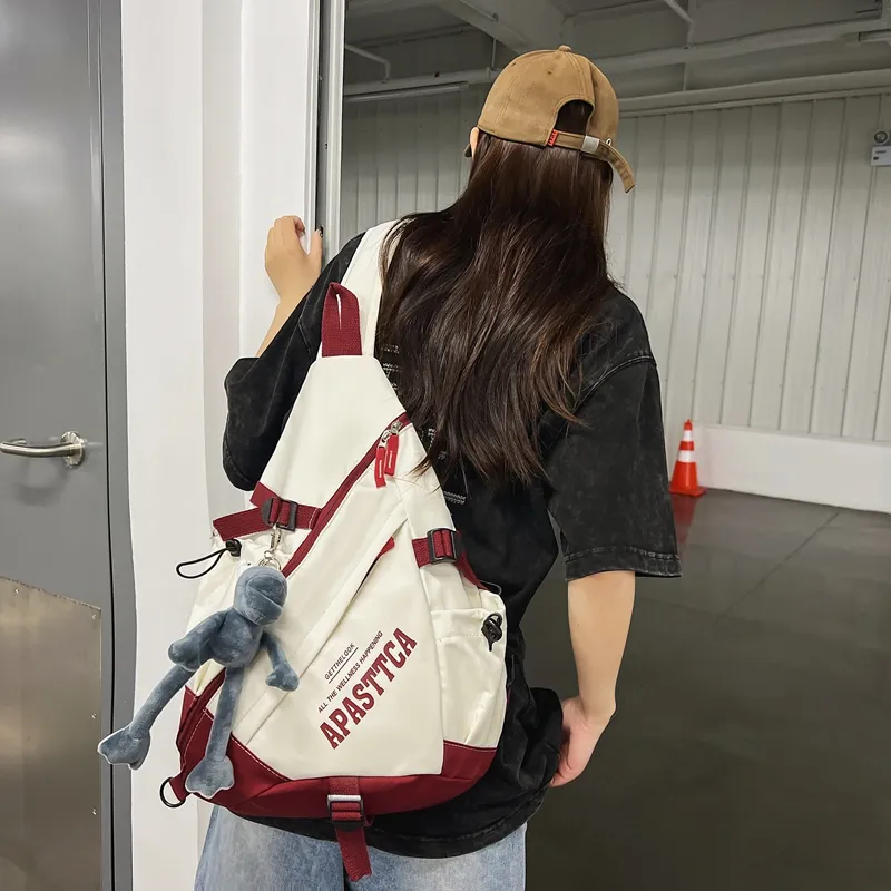GOBLIN SHARKS 1759 Nylon Crossbody Bag Regular Unisex Black/Red/Green/Gray-22