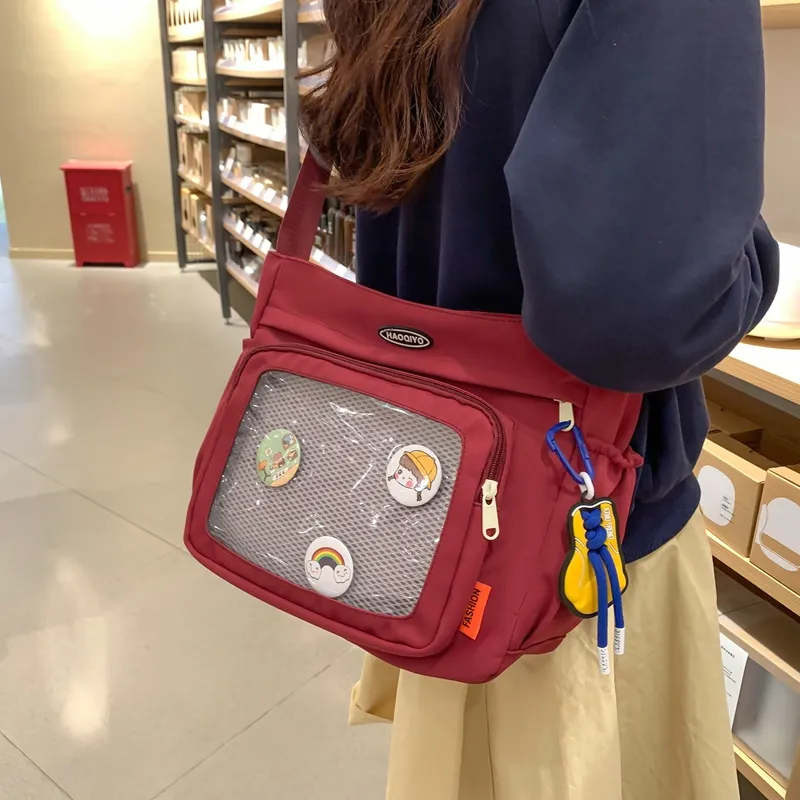 Alcohol Dragon Nylon With PVC Shoulder Bag, Crossbody Bag Unisex-10